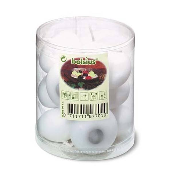 Floating Candle 4hr 12 Pack White 30 x 46mm